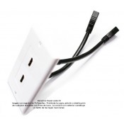 Placa Tapa doble pigtail HDMI 4k en ABS